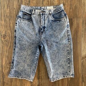 Vtg Cristina Bermuda Jean Shorts Womens Jrs 13 Acid Wash High Rise Denim 80s 90s
